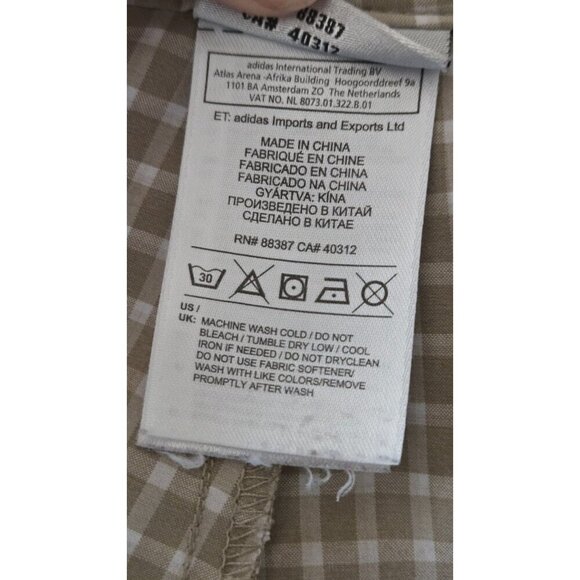 Adidas Golf Shorts Men's Tan Khaki Plaid Flat Front Shorts size 40 - Picture 7 of 8